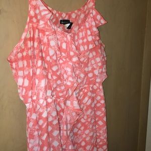 Lane Bryant Coral Ruffle Dress